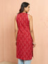 Women's Red Floral Print Cambric Kurta